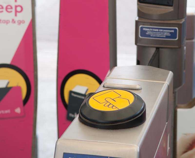 Tap and travel ticket machines.
